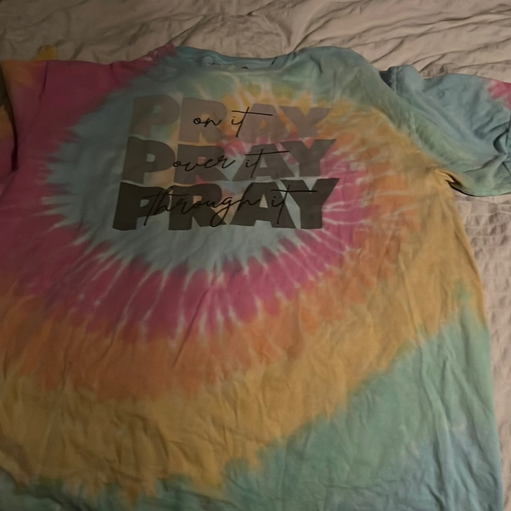 Faith tshirt, tie dye, size XL, 100% cotton